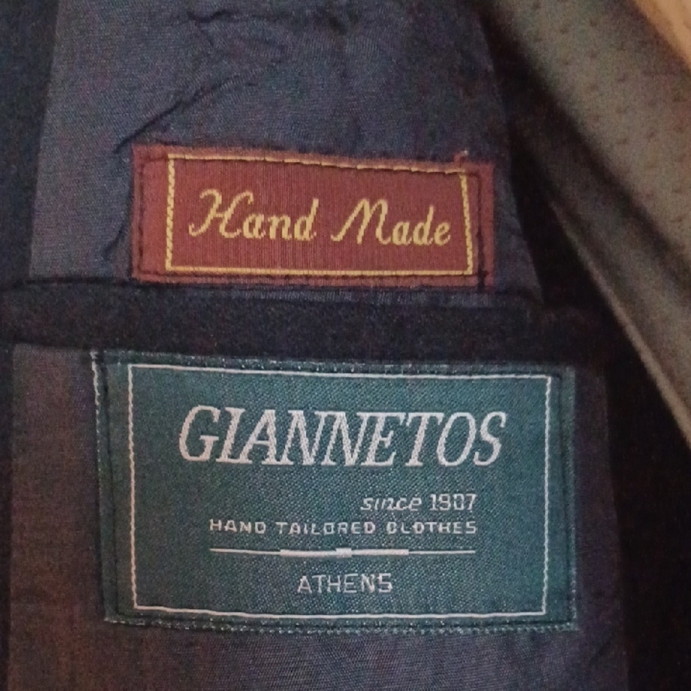 Custom Navy Double-Breasted Cashmere Blazer w/ Gold Buttons - Picture 3 of 12